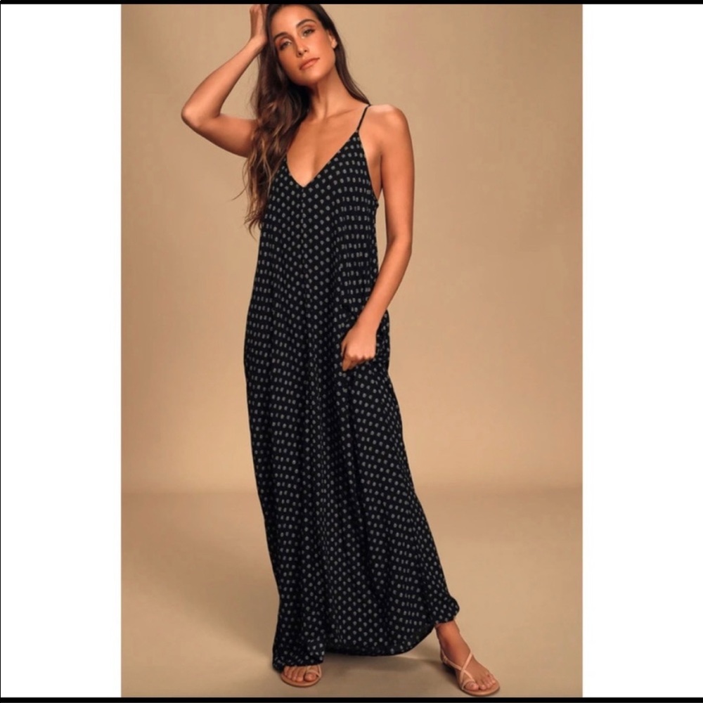 Lulus black maxi dress/ Lulus Yours Tule Floral